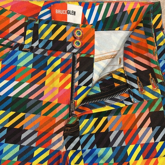 BRUCE GLEN Love Check Flare Jeans - Picture 9 of 16